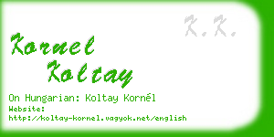 kornel koltay business card